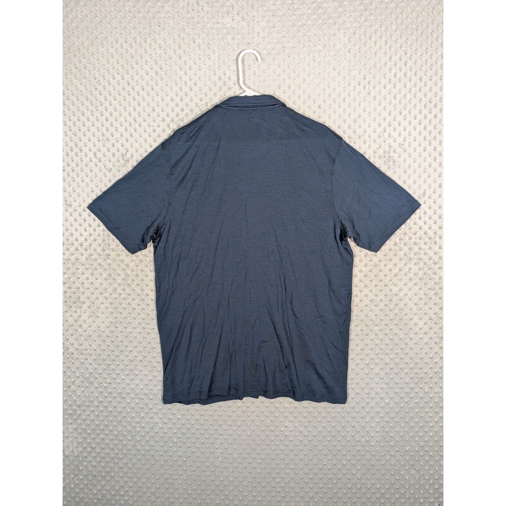 Woolly Merino Wool Shirt Men's 2XL Blue Short Sleeve Knit Button-Up Hiking NEW - Picture 6 of 8